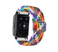 ToVioc Correa Compatible con Huawei Watch Fit New/Elegant/SE, Moda Transpirable Elastic Adjustable Nailon Trenzado Correa para Huawei Watch Fit SE/Elegant/New - Color del Arco Iris