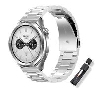 ToVioc Correa Compatible con Xiaomi Watch 5/2/S5/S4/S3, 22mm Correa Reloj Metal Acero Inoxidable para Amazfit Balance Ultra/Balance 3 2 1/Cheetah 2 Ultra/Active Max/T-Rex 3 Pro 48mm - Plata