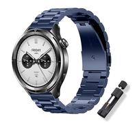 ToVioc Correa Compatible con Xiaomi Watch 5/2/S5/S4/S3, 22mm Correa Reloj Metal Acero Inoxidable para Amazfit Balance Ultra/Balance 3 2 1/Cheetah 2 Ultra/Active Max/T-Rex 3 Pro 48mm - Azul