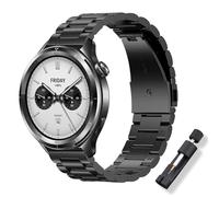 ToVioc Correa Compatible con Xiaomi Watch 5/2/S5/S4/S3, 22mm Correa Reloj Metal Acero Inoxidable para Amazfit Balance Ultra/Balance 3 2 1/Cheetah 2 Ultra/Active Max/T-Rex 3 Pro 48mm - Negro