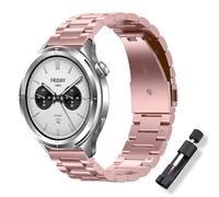 ToVioc Correa Compatible con Xiaomi Watch 5/S4/S4 Sport/Redmi Watch 5 Active, 22mm Correa de Reloj de Metal de Acero Inoxidable para Amazfit Bip 6/Active Max/Balance 2/T-Rex 3 Pro 48mm - Rosado