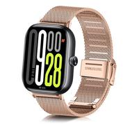 ToVioc Correa de Reloj para Xiaomi Redmi Watch 6/5/4, Correa Metal Acero Inoxidable de Malla Adecuada para Redmi Watch 4/5/6 - Oro Rosa