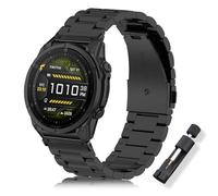 ToVioc Correa Metal para 47mm of Garmin Fenix E/Fenix 8 Pro/Tactix 8/Quatix 8/D2 Mach 2, Correa QuickFit 22mm para Garmin Quatix 7 Pro/6/6 Titanium, Descent G2 - Negro