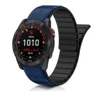 ToVioc Correa para 51mm of Garmin Fenix 8 Pro/Quatix 8/Tactix 8/D2 Mach 2, Correa QuickFit 26mm Silicona Magnética para Garmin Fenix 7X/7X Pro/6X, D2 Mach 1 Pro, Enduro 3/2 - Azul & Negro