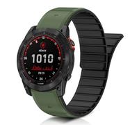 ToVioc Correa para 51mm of Garmin Fenix 8 Pro/Quatix 8/Tactix 8/D2 Mach 2, Correa QuickFit 26mm Silicona Magnética para Garmin Fenix 7X/7X Pro/6X, D2 Mach 1 Pro, Enduro 3/2 - Verde & Negro