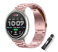 ToVioc Correa para Amazfit Active 3 Premium/Active 2 Square/Cheetah 2 Pro/Bip 3, Caballero Elegante, 20mm Correa Reloj Metal Acero Inoxidable para Garmin Vivoactive 6/Forerunner 170 70 - Rosado