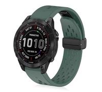 ToVioc Correa Silicona para 47mm of Garmin Fenix E/Fenix 8 Pro/Tactix 8/Quatix 8/D2 Mach 2, Correa Quickfit 22mm Deportiva para Garmin Quatix 7 Pro/6/6 Titanium, Descent G2 - Verde Oscuro