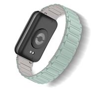 ToVioc Correas Silicone para Xiaomi Smart Band 10 Pro/9 Pro/8 Pro, Correa Reemplazo Ajustable Magnético Silicone para Xiaomi Redmi Watch 6/5/4 - Verde Menta&Starlight