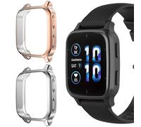 ToVioc Funda Compatible con Garmin Venu Sq Music Protectora Todo Incluido, [2 Piezas] [Flexible TPU] [Anti-Rasguños] Cáscara Protectora para Garmin Venu Sq - Oro Rosa & Plata