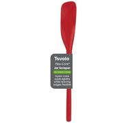 Tovolo Flex-Core - Espátula rascadora de silicona de mango largo, cabeza giratoria en ángulo, herramienta de cocina con parte trasera plana y frente curvado para recoger y raspar