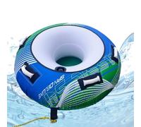 Towable Tubes, Inflatable Water Sports Raft, Wear-Resistant Heavy-Duty Float, Quick-Inflate Handles and Valves for Lake, River, Swimming, Waterskiing, Fishing, Multicolor