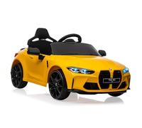 Towallmark Coche Eléctrico Infantil con Licencia BMW M4, con Control Remoto, Vehículo Eléctrico De 12V con Velocidad De 3 Km/h, Claxon, Luces LED y Música, para Niños a Partir De 3 Años Amarillo