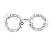TOWARDSNAN 2 pulseras para parejas, pulseras a juego con imán en forma de corazón para mujeres, adolescentes, niñas, mejores amigos, familia, joyas, As shown in the figure