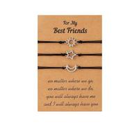 TOWARDSNAN 3 pulseras de la amistad con estrellas de cuerda trenzada, pulseras de moda para mujeres y niñas, 16-28 cm can be adjusted according to needs, 16-28cm can be adjusted according to needs