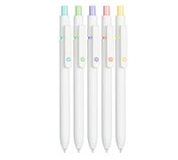 TOWARDSNAN 5 bolígrafos retráctiles de gel con punta de 0,5 mm, secado rápido, escritura suave para estudiantes y adultos, herramienta de escritura creativa