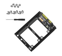 TOWARDSNAN Adaptador doble MSATA a SATA3.0 portátil a SATA3.0 de 6 Gbps con soporte de marco, placa adaptadora de computadora
