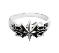 TOWARDSNAN Anillo de hexagrama chapado en plata que simboliza misterio y poder, accesorio de joyería con personalidad única para mujer, 1.6cm, Metal