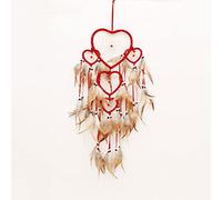 TOWARDSNAN Atrapasueños de 5 círculos grandes con cuentas de plumas para colgar en la pared del dormitorio, dormitorio, sala de estar, atrapasueños para coche