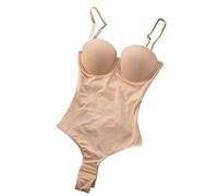 TOWARDSNAN Body con control de abdomen para mujer, prenda de compresión para mujer, entrepierna, brasier invisible, moldeador adelgazante, vestido de novia, vestido de noche, body con zona integrada