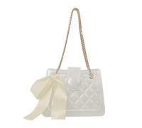 TOWARDSNAN Bolso de hombro acolchado para mujer, bolso cruzado con cadena, bolso de mano para teléfono, cartera para niña, citas, trabajo, bolsas pequeñas cuadradas bordadas, White