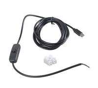 TOWARDSNAN Cable de alimentación eléctrica tipo CREATE de 5 V 2 A de salida con cambio, conclusiones desnudas preestañadas para empresas electrónicas, USB Admirers, iluminación LED, cable USB CREATE