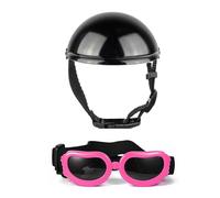 TOWARDSNAN Casco de equitación para perros, casco para mascotas, gafas para actividades al aire libre, accesorios para la cabeza de cachorro