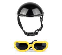 TOWARDSNAN Casco de equitación para perros, casco para mascotas, gafas para actividades al aire libre, accesorios para la cabeza de cachorro