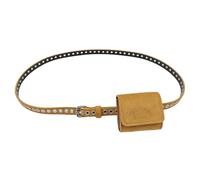 TOWARDSNAN Cinturón clásico de piel sintética con ojales grandes, hebillas de metal, correa de cintura delgada, accesorio para mujer, uso diario, cinturón para mujeres y niñas, amarillo, Talla única