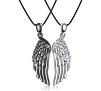 TOWARDSNAN Collar, 2 collares de pareja para él y ella, lo mejor para deseos, cadena de clavícula, collar con colgante para el día de San Valentín, G, As shown in the figure, Metal