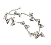 TOWARDSNAN Collar, accesorios vintage 2023, collar con colgante punk estético para mujer, collar de cadena de lazo de hip hop, joyería para niñas, 40+5cm, Metal