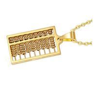 TOWARDSNAN Collar con colgante de ábaco de acero inoxidable con cadena ajustable para entusiastas de la moda y amantes de las matemáticas, 3.35*1.9, acero de titanio