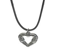 TOWARDSNAN Collar con colgante de corazón de amor, retro, cadena para el cuello, moda, personalidad, temperamento, para hombre y mujer, gargantilla, 44 cm, Acero inoxidable