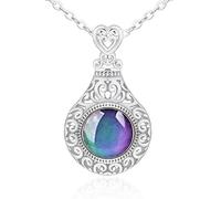 TOWARDSNAN Collar con colgante de corazón que cambia de color con el estado de ánimo, emociones, sensación de temperatura, collar con colgante de corazón, joyería para amantes