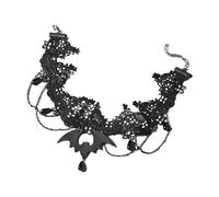TOWARDSNAN Collar con colgante de espectre de flor de murciélago de moda, cadena de clavícula, temperamento, simple, frío, ajustable, collar de cuerda de encaje, As shown in the figure, Encaje,