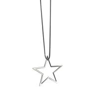 TOWARDSNAN Collar con colgante de estrella hueca para mujer, moda coreana, ropa punk, suéter, cadena de cuello, joyería de tendencia, 45+5cm, Metal