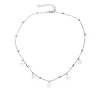 TOWARDSNAN Collar con colgante de estrella y clavícula, collar con colgante de estrella, joyería de acero inoxidable, para cumpleaños de niñas y adolescentes, As shown in the figure, Acero inoxidable