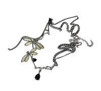 TOWARDSNAN Collar con colgante de libélulas, longitud ajustable, cadena de clavícula única, accesorio de moda para mujer, 38+10CM left and right, Collar