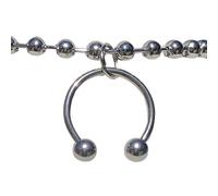TOWARDSNAN Collar con colgante de metal tipo C estilo hip hop punk para hombres y mujeres, cadenas de cuello de moda, joyería de cuentas geniales para discotecas, 40 cm, acero de titanio