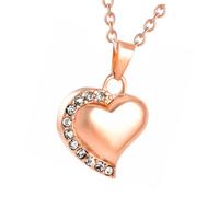 TOWARDSNAN Collar conmemorativo con corazón y diamantes de imitación para cenizas, conmemorativo de la familia de mascotas queridas, uso diario, medallón de cenizas