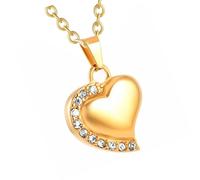 TOWARDSNAN Collar conmemorativo con corazón y diamantes de imitación para cenizas, conmemorativo de la familia de mascotas queridas, uso diario, medallón de cenizas