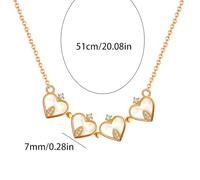 TOWARDSNAN Collar creativo magnético plegable en forma de corazón de cuatro hojas, diseño popular, dos maneras de llevar un regalo inusual, 51cm, Metal