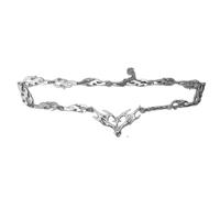 TOWARDSNAN Collar de corazón hueco de acero inoxidable con acento de llama de espina para reuniones sociales, comodidad diaria, dije de hip hop, cadena de clavícula subcultural, talla única, como se