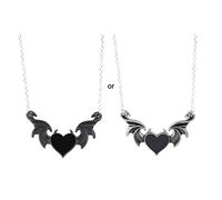 TOWARDSNAN Collar de diablo gótico hip hop con colgante de metal en forma de corazón para mujer, joyería de fiesta para compañeros de clase, As shown in the figure, Metal