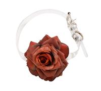 TOWARDSNAN Collar elegante con diseño de flores para mujeres y niñas, gargantilla de moda con dije floral, ajustable, accesorio de joyería, Dimensions, Seda + plástico + aleación