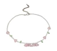 TOWARDSNAN Collar elegante con diseño de hojas florales para mujer, con colgante de flores, cadena de clavícula con cuentas, estilo y color amarillo, Dimensions, Resina