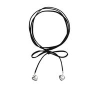 TOWARDSNAN Collar elegante con lazo de cuero, cordón de piel, cadena de cuello de longitud ajustable, accesorio de cadena de clavícula para mujer, Circumference 127cm or more, corteza