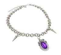 TOWARDSNAN Collar, exquisito collar de cristal con detalles de remaches, cadenas punk con diseño único, joyería de moda, 45+5cm, Metal
