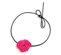 TOWARDSNAN Collar gótico de flores de rosa, gargantilla de moda floral para mujeres y niñas, collar de cuerda larga, accesorio de joyería, Dimensions, tela