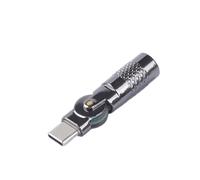 TOWARDSNAN Conversor pequeño USB a USB C de carga rápida de 3 A, carga de tamaño pequeño mientras se reproduce, gira y brilla 90 grados para conector de conversión tipo C para smartphone