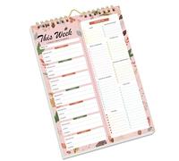 TOWARDSNAN Cuaderno vertical de planificación de comidas, planificador de comidas con secciones de lista de compras de cocina y papel para uso durante todo el año, cuaderno de plan de dieta